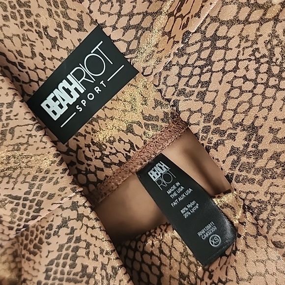 Beach Riot Sport Metallic Snakeskin Python Print Leggings XS - Picture 6 of 10